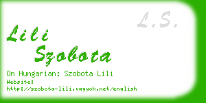 lili szobota business card